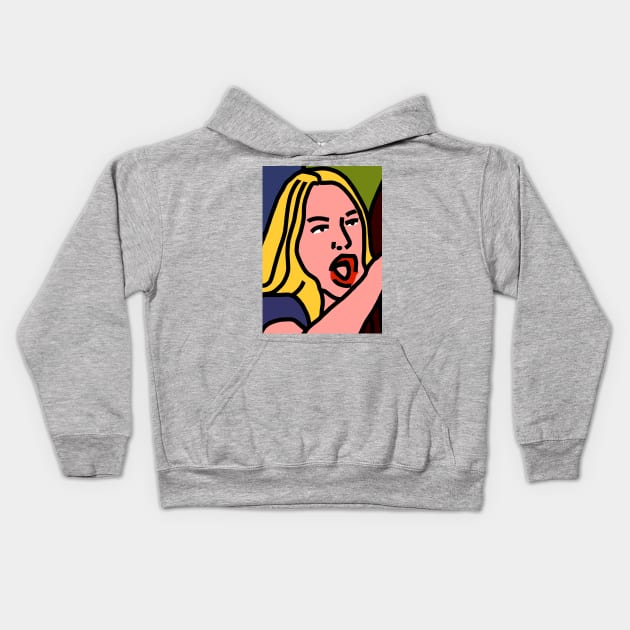 Woman Yelling Memes Detail Kids Hoodie by ellenhenryart